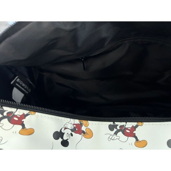 Mickey Mouse BioWorld 20” Rolling Ivory Duffle Bag Luggage Carry On NEW - Picture 7 of 9